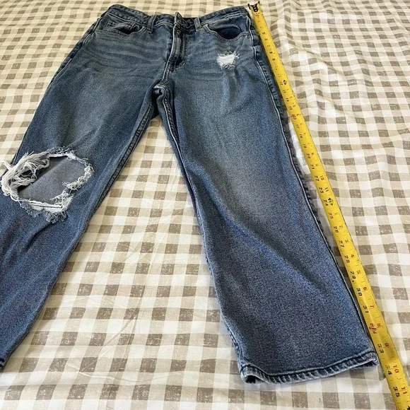 HOLLISTER Women 5S Distressed High Rise Vintage Straight 90s Grunge Style Denim - Picture 3 of 9